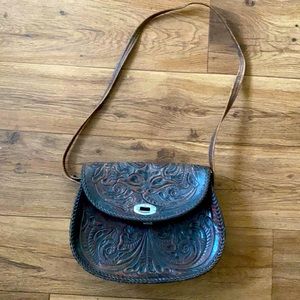 Vintage Hand Tooled Leather Purse